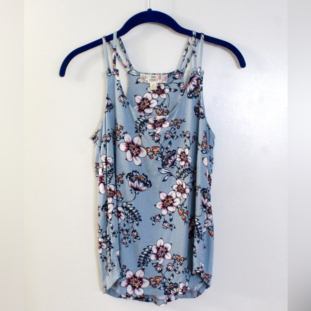 NEW Blue Tank Top with Flowers | Floral Tank Top | Pink Republic Summer Top